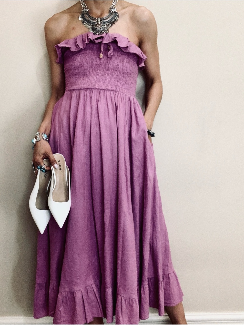 Brand new free people linen maxi dress size M - Picture 11 of 11